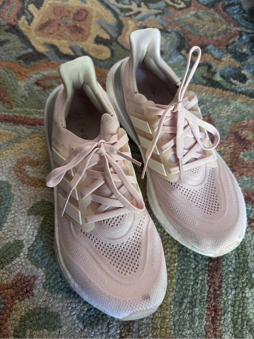 adidas Women's Light Pink Lace-Up Athletic Sneakers